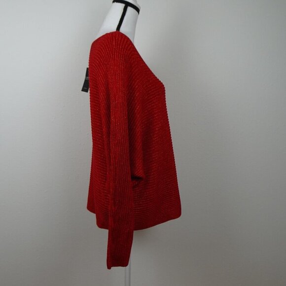 Ralph Lauren Metallic Sweater Top Women's Plus Size 2X Red Boat Neck - Picture 8 of 12